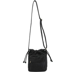 Women Canvas Bucket Crossbody Bags Drawstring Shoulder Handbag