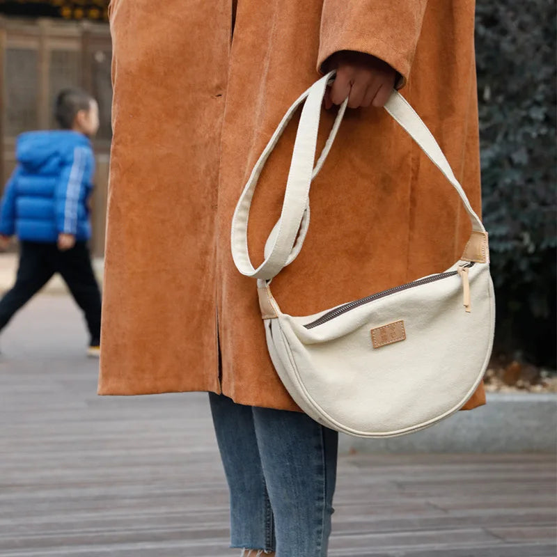 Canvas Dumpling Bag Women's Shoulder Bag Messenger Bag
