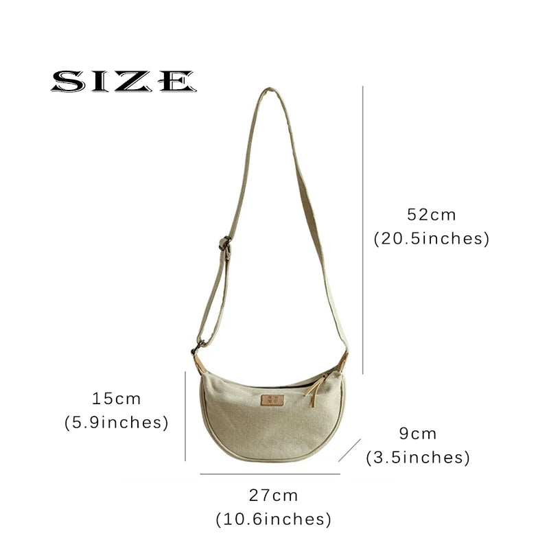 Canvas Dumpling Bag Women's Shoulder Bag Messenger Bag