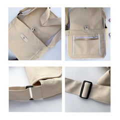 Canvas Mini Handbag Crossbody Phone Bag Flap Shoulder Bag Student Bag