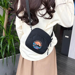 Women Canvas Mini Handbag Student Bag Cell Phone Crossbody Casual Shoulder