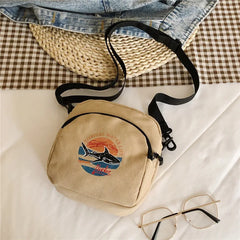 Women Canvas Mini Handbag Student Bag Cell Phone Crossbody Casual Shoulder