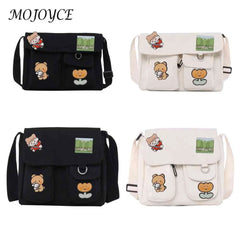 Women Canvas Harajuku Crossbody Tote for Outdoor Traveling