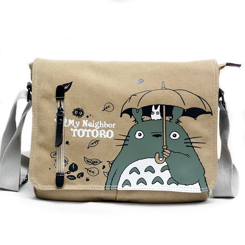 Anime Neighbor Totoro Canvas Messenger Bag Top-handle Shoulder Bag
