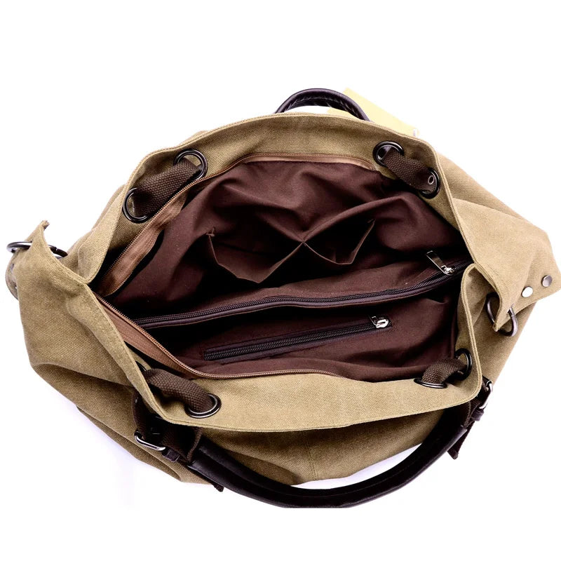 Women Canvas Crossbody Messenger Bag Large Shoulder Handbag