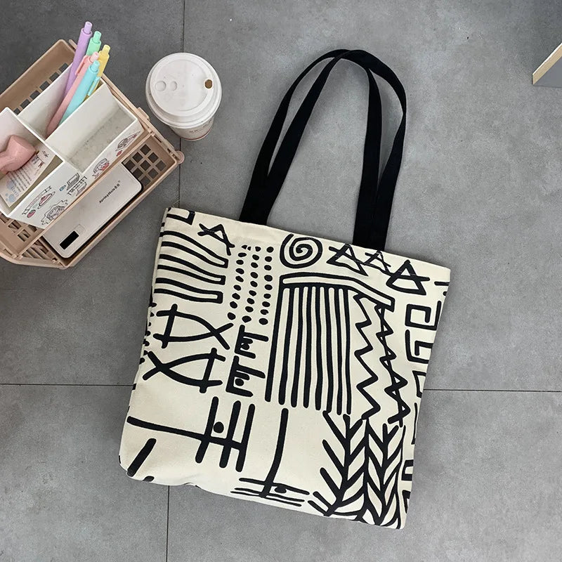 Canvas Shopper Shoulder Tote Bag for Women Large Handbag