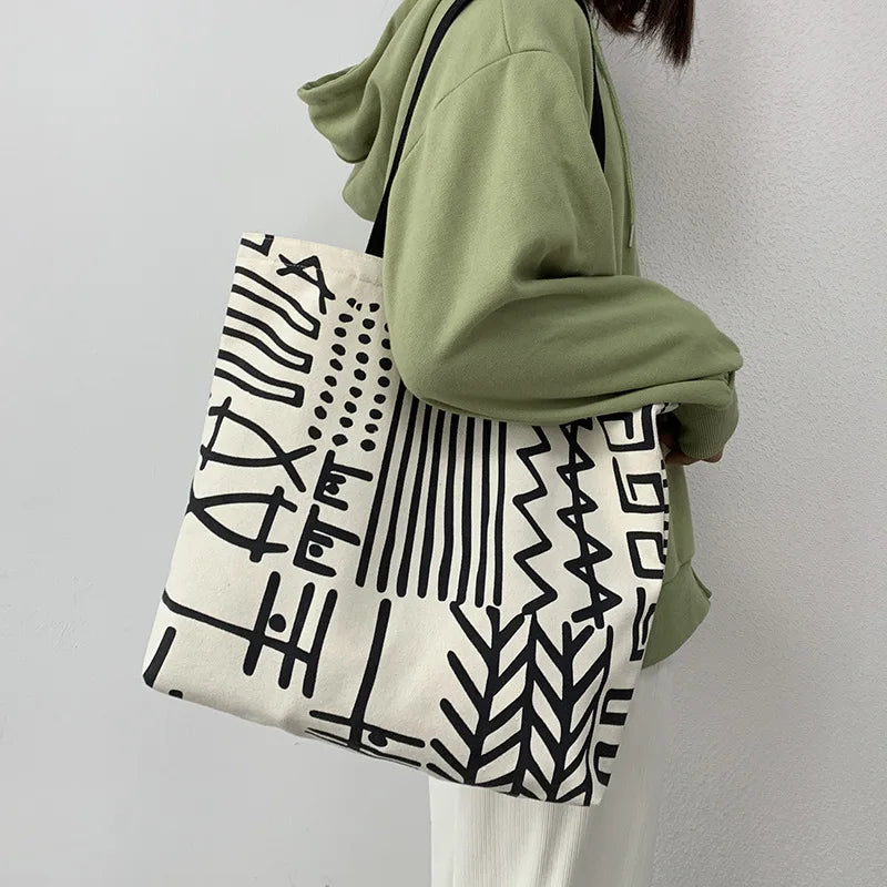Canvas Shopper Shoulder Tote Bag for Women Large Handbag