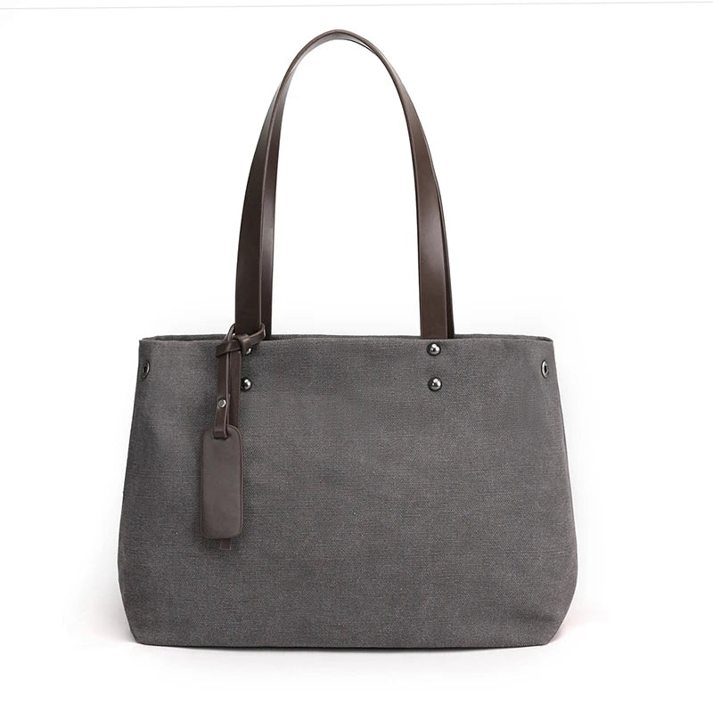Women Canvas Shopping Bag High Handbag Girl Large-Capacity Shoulder Bag