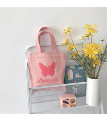 Sweet Embroidered Canvas Shopping Bag for Women