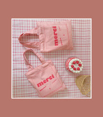 Sweet Embroidered Canvas Shopping Bag for Women