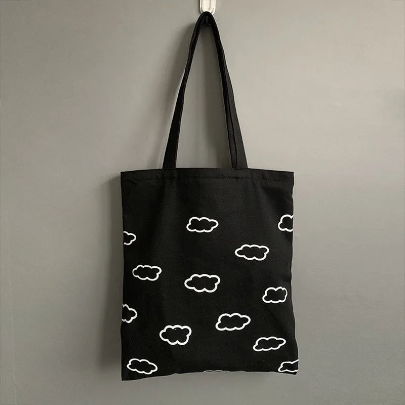 Clouds Printing Tote Bag Eco Canvas Shopper Handbag