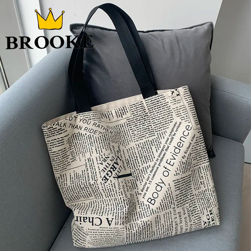 Women Canvas Shopping Bags Eco Reusable Foldable Shoulder Bags