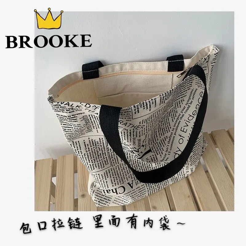 Women Canvas Shopping Bags Eco Reusable Foldable Shoulder Bags