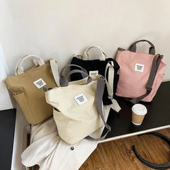 Canvas Shoulder Bag Vintage Crossbody Large Tote Bag