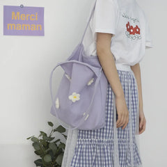 Lovely Flower Canvas Shoulder Bag for Women