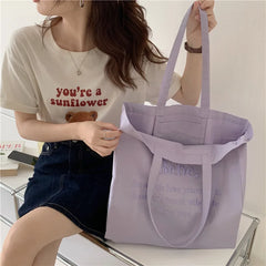 Women Canvas Shoulder Bag Large Capacity Ladies Casual Handbag Tote Bag