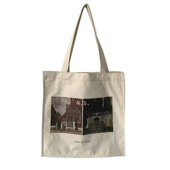 Canvas Shoulder Bag Prado Museum Pictures Printing Tote Casual Handbags