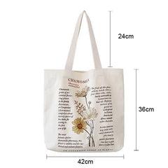 Retro Chamomile Canvas Shoulder Bag for Women