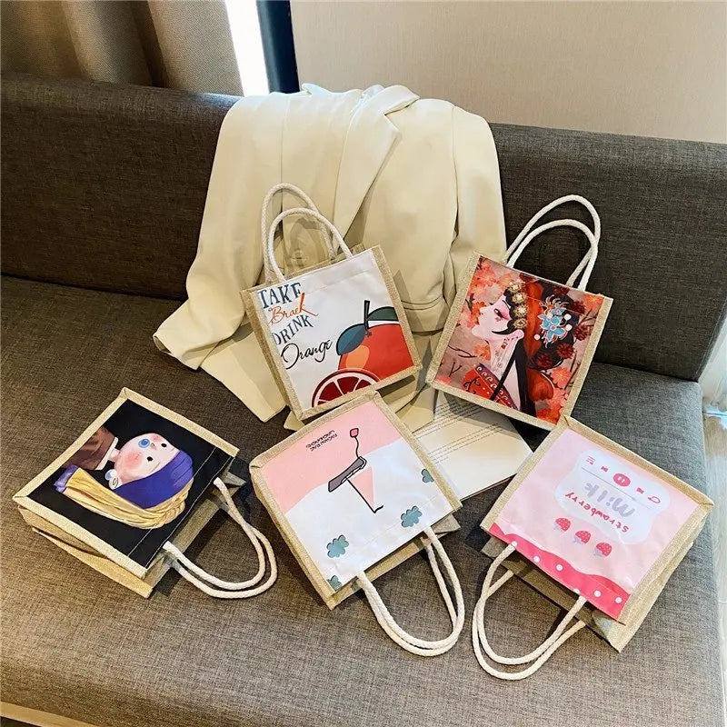 Small Canvas Shoulder Bag Eco Crossbody Tote Vintage Messenger Bag