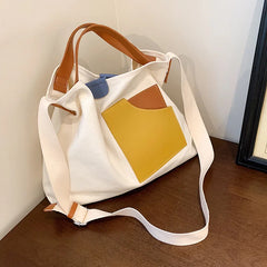 Canvas Shoulder Bag Storage Large Book Bag Handbag