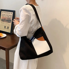 Canvas Shoulder Bag Storage Large Book Bag Handbag