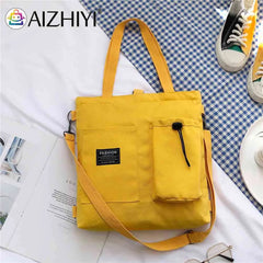 Women Canvas Shoulder Handbags Schoolbag Crossbody Bag