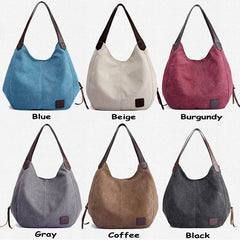 Women Canvas Summer Multi-pocket Handbags Casual Bag Large Wild Shoulder Bag