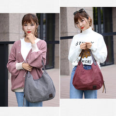 Women Canvas Summer Multi-pocket Handbags Casual Bag Large Wild Shoulder Bag