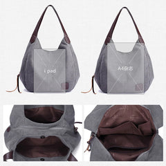 Women Canvas Summer Multi-pocket Handbags Casual Bag Large Wild Shoulder Bag