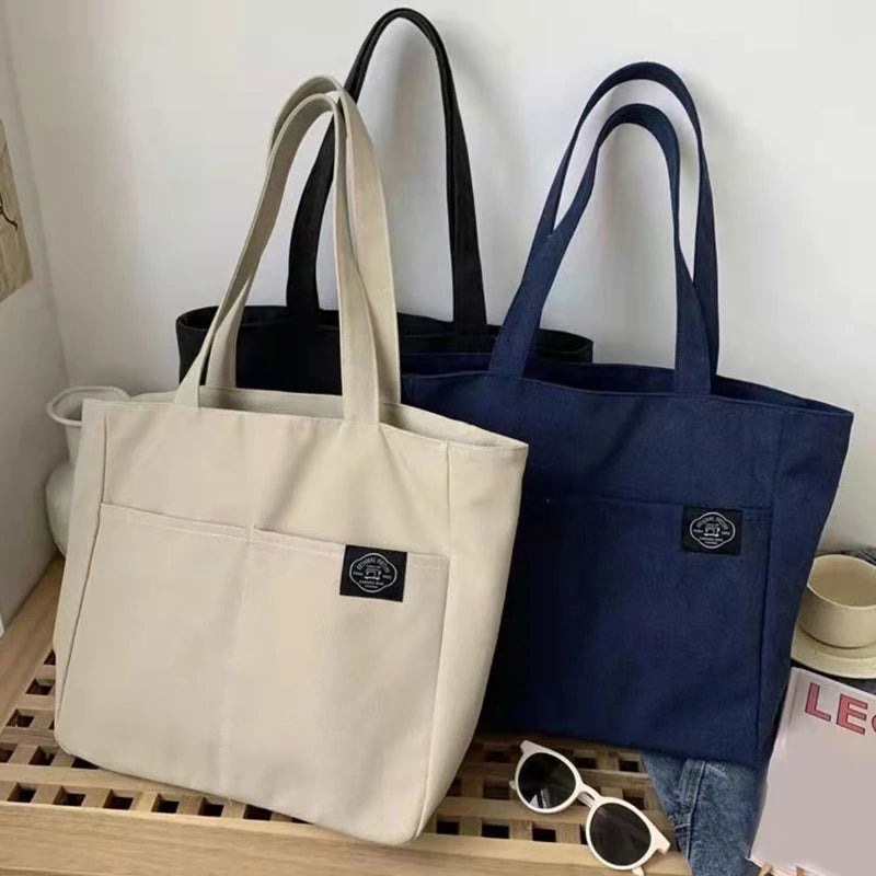 Women Canvas Tote Bag Ladies Casual Handbag Shoulder Bag Large Capacity