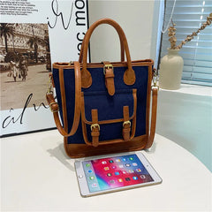 Women Canvas Tote Bag Solid Casual Handbag Purse Shoulder Bag