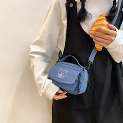 Canvas Zipper Bag Student Tote Messenger Bag