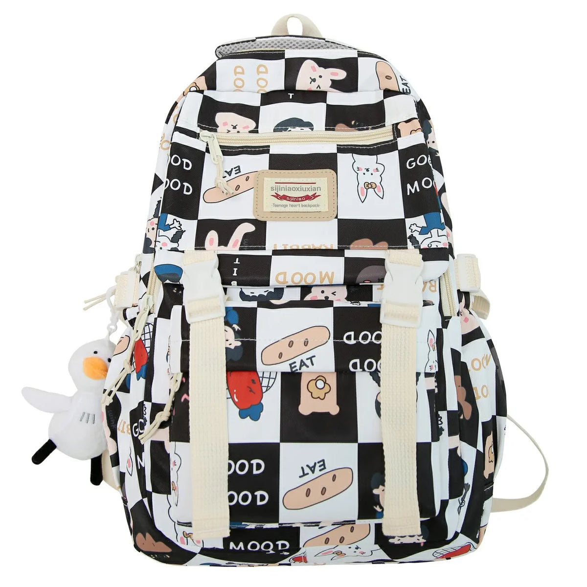 Women Cartoon Laptop Printing School Bag Female Waterproof Girl Travel Nylon Boo