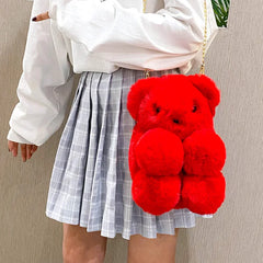 Cartoon Plush Bag Female Girl Doll Bear Student Crossbody Bag