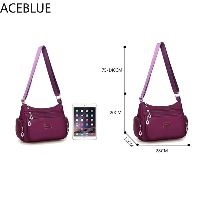 Women Casual Messenger Bag Waterproof Nylon Shoulder Large Capacity Handbags Tot