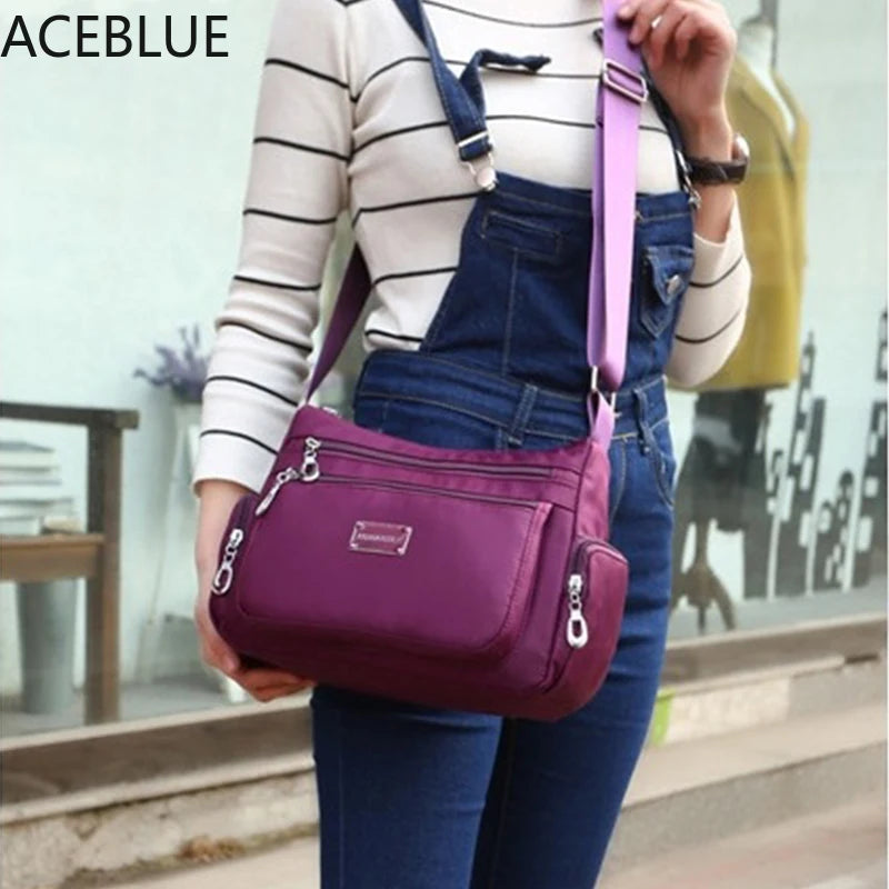 Women Casual Messenger Bag Waterproof Nylon Shoulder Large Capacity Handbags Tot