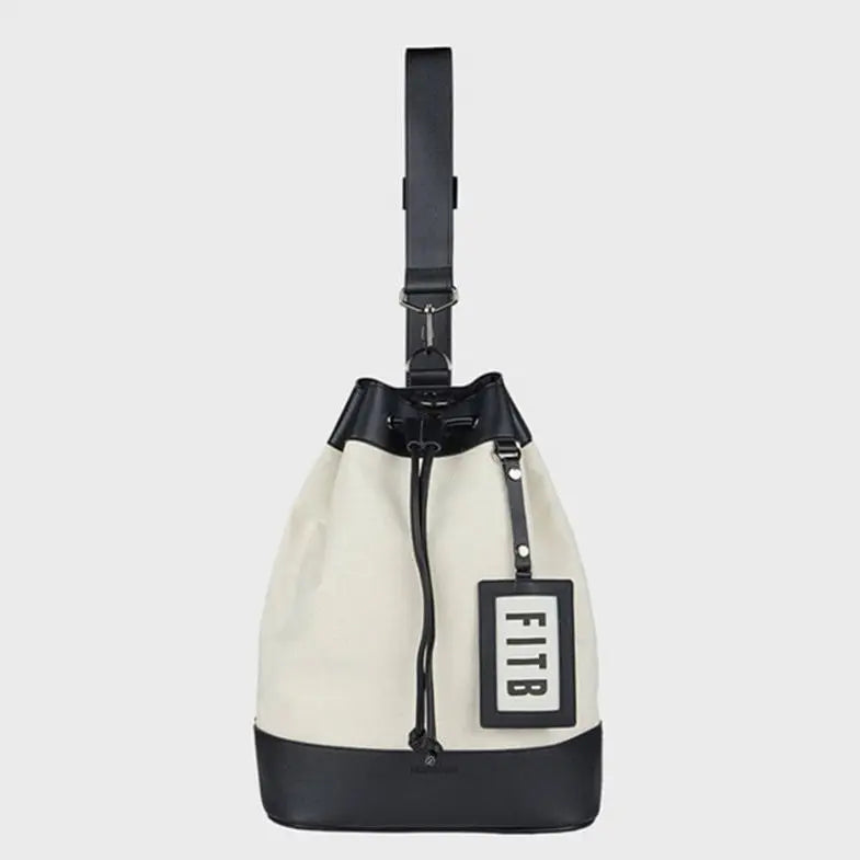 Canvas Shoulder Bag with Leather Strap