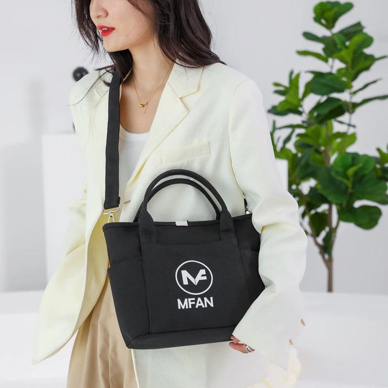 Canvas Shoulder Bag with Removable Straps for Women