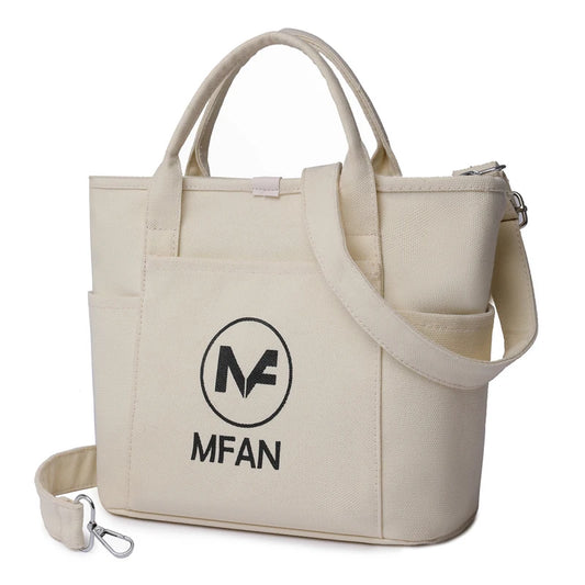 Canvas Shoulder Bag with Removable Straps for Women