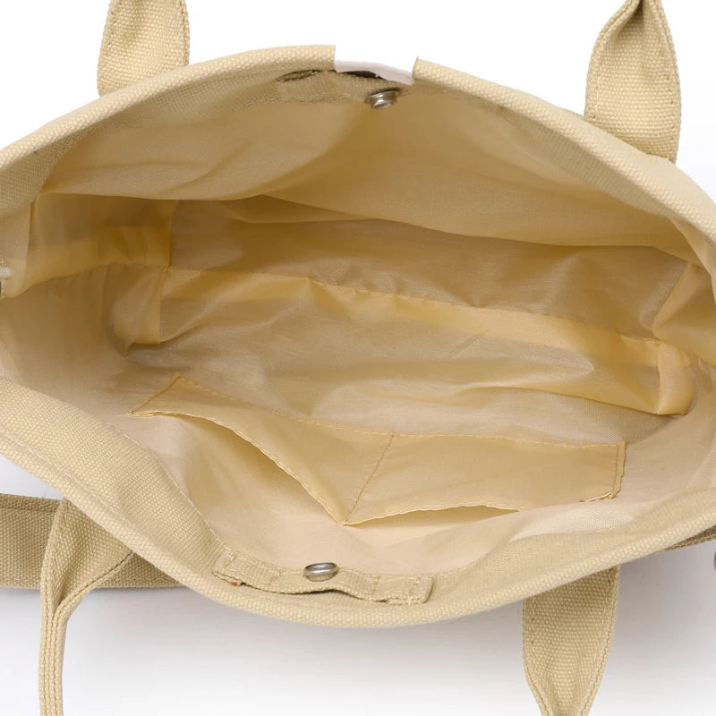 Canvas Shoulder Bag with Removable Straps for Women