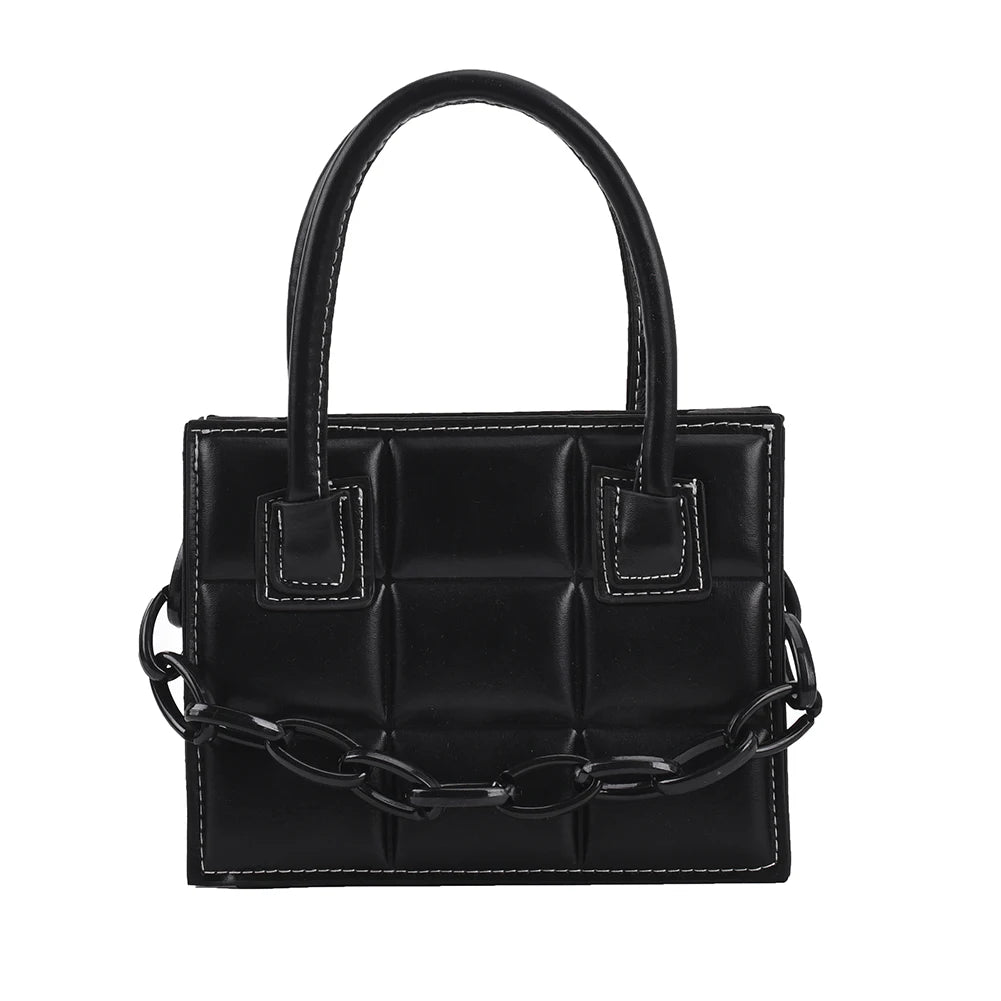 Women Casual Checker Pattern PU Shoulder Bags Crossbody Bag