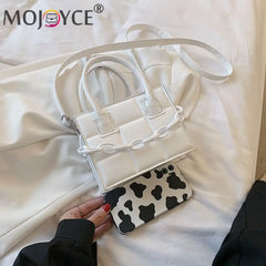 Women Casual Checker Pattern PU Shoulder Bags Crossbody Bag
