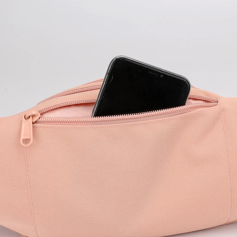 Women Nylon Chest Bags Sports Waist Packs Crossbody Bags