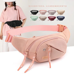 Women Nylon Chest Bags Sports Waist Packs Crossbody Bags