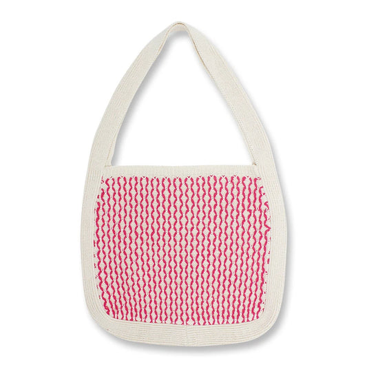 Women Casual Knit Slouchy Pouch Bag Granny Jacquard Cro