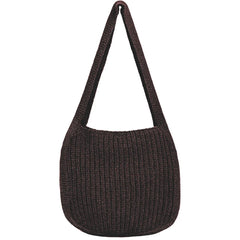 Solid Knitted Messenger Bag Large Capacity Tote Shoulder Bag Women's Crossbody