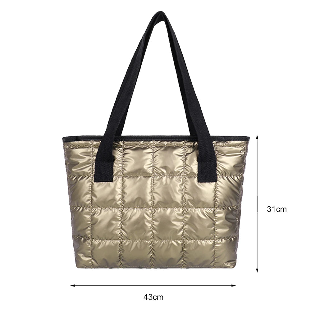 Women Casual Nylon Cloth Shoulder Bags Solid Tote Handbags