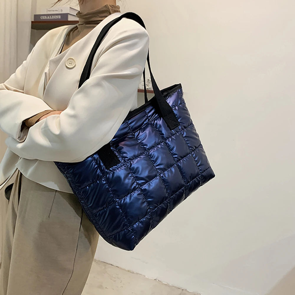 Women Casual Nylon Cloth Shoulder Bags Solid Tote Handbags