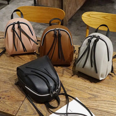 Women Casual PU Leather Mini Backpack Traveling Bags Student Bookbags
