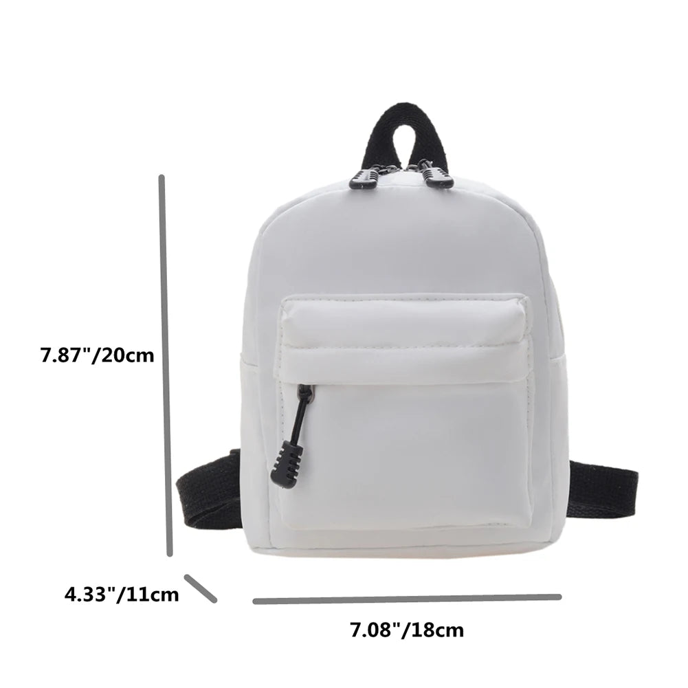 Women Nylon Mini Backpack College Solid Small Square Backpack Shoulder Handbags